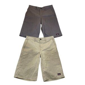 Genuine Dickies Mens Chino Shorts Size 32 Beige Gray Classic Flat Front Casual